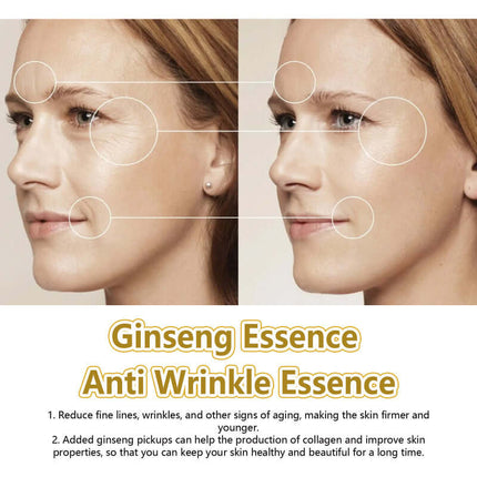 Ginseng Anti-Wrinkle Rejuvenating Serum，Collagen Moisturizing, Deep Hydration, Tightens Facial Skin, Leaves Skin Smooth, Supple & Elastic  EELHOE