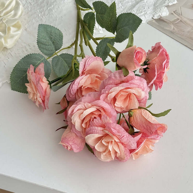 Silk Artificial Rose Flowers That Look Real, Korean-style 12 Heads, Home Decor, Living Room Dining Table Decoration, Photography Props