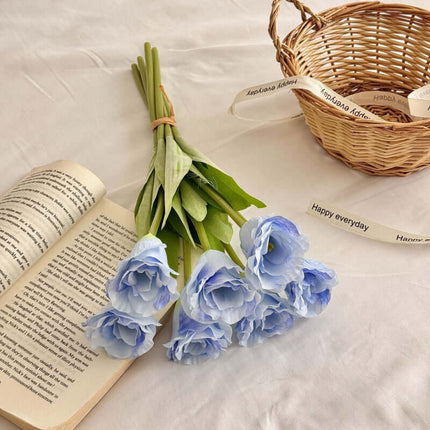High-fidelity Platycodon Grandiflorus Artificial Flowers,for Decorative,Silk-like Texture,Grandiflorus,Wedding bouquet,Small Fresh Style, Artificial Flower Bouquets,  Photography Props