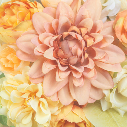 Artificial Flowers,High-Grade Simulated Silk Like Flower Bride’s Bouquet - Sunshine Orange-Yellow, High Simulation for Wedding/Photo/Home Decor