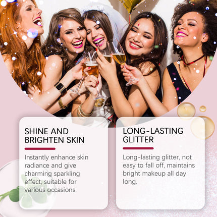 Stage Makeup Glitter Spray, Multipurpose, Face & Collarbone Brightening Glitter, Natural 3D Effect, Long-lasting Highlight Spray  EELHOE