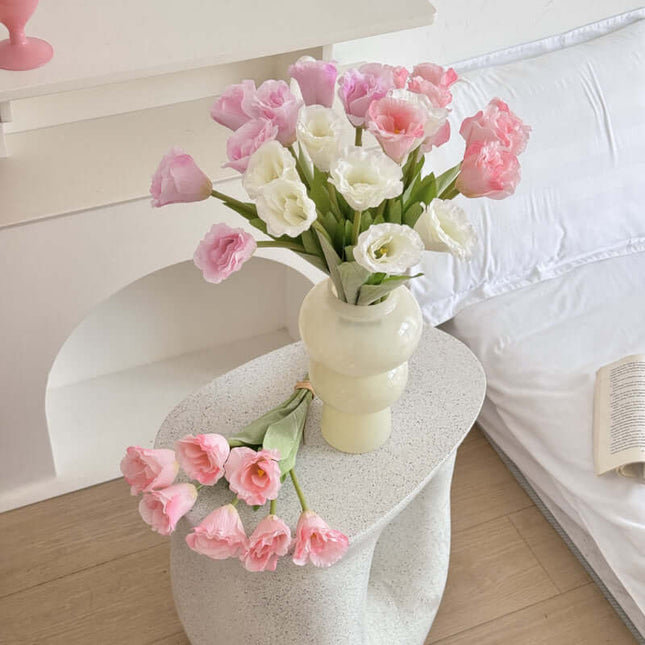 High-fidelity Platycodon Grandiflorus Artificial Flowers,for Decorative,Silk-like Texture,Grandiflorus,Wedding bouquet,Small Fresh Style, Artificial Flower Bouquets,  Photography Props