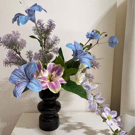 Realistic  Artificial Flower Silk like Bouquet Set, Oil Painting Style, Purple Tone, Photography Scenery, Flower Arrangement, Window Display Soft Decor Matching