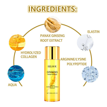 Ginseng Anti-Wrinkle Rejuvenating Serum，Collagen Moisturizing, Deep Hydration, Tightens Facial Skin, Leaves Skin Smooth, Supple & Elastic  EELHOE