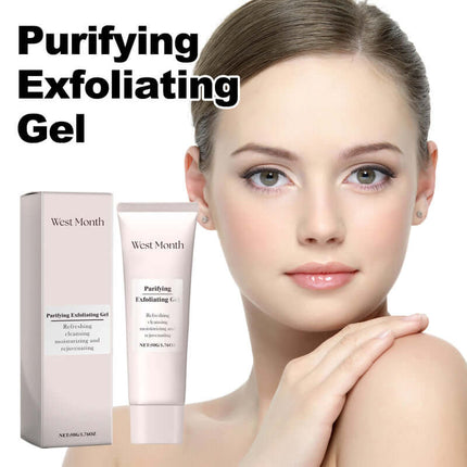 Deep Exfoliating Gel, Gentle Formula, Brighten Complexion, Smooth & Glow Skin,Cleanse Dead Skin & Dirt, Tighten Pores  West Month