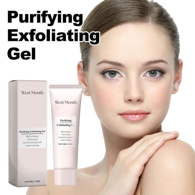 Deep Exfoliating Gel, Gentle Formula, Brighten Complexion, Smooth & Glow Skin,Cleanse Dead Skin & Dirt, Tighten Pores  West Month