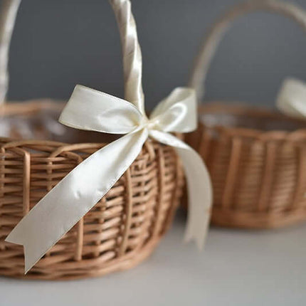 Willow Woven Flower Basket, Handheld Willow Basket, Handmade Natural Flower Basket, Gift Basket, Flower Arrangement Basket, Rattan Storage Basket, Party Serving Tray