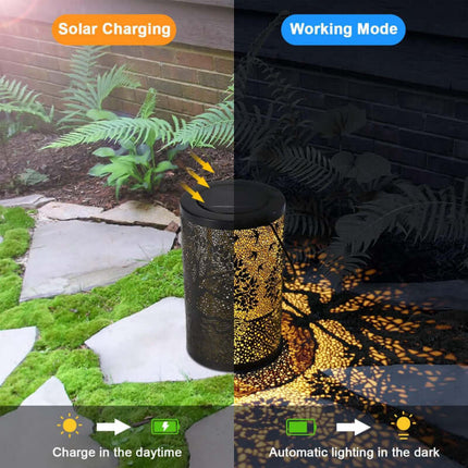 Life Tree Patterned Solar-Powered Garden Lamp,Tree of Life,LED Lantern,Hanging,Waterproof,Suit for Outdoor,Decorative,Projection,Balcony,Living Room,Courtyard,Garden