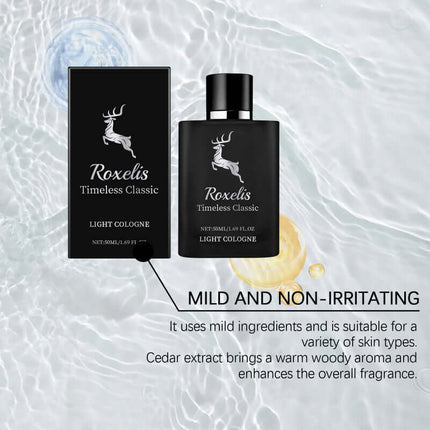 Charming Cologne Perfume, Classic Cologne, Natural & Fresh, Exudes Elegance, Long-Lasting Scent, Light & Delicate, Portable, Idea for Dating Roxelis
