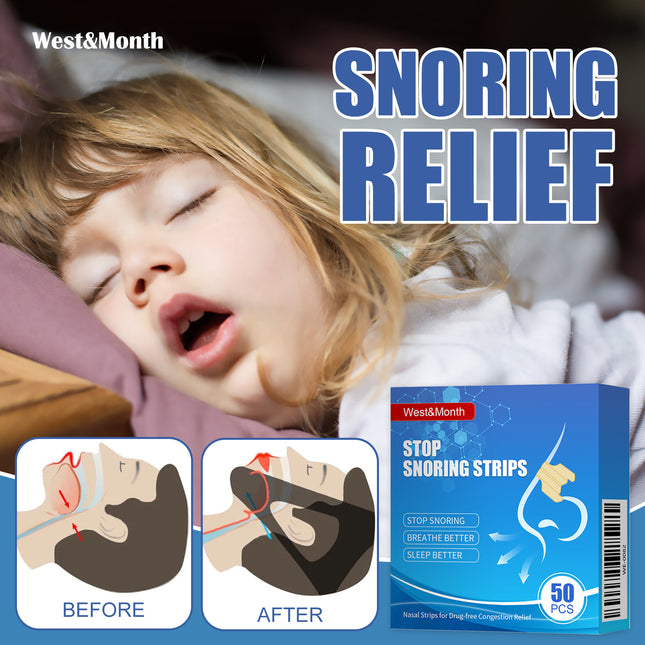 Adult Nasal Ventilation Strips, Anti-Snoring, Respiratory Tract Dredge, Anti-Snoring Sticker, Snore Stopper Patch, Nasal Care  West&Month