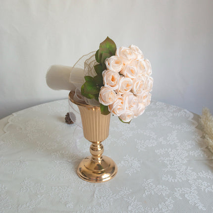 High-Sim Champagne Rose Bouquet - Silk-Like, Suitable for Wedding/Living Room/Bedroom/photograph/Home Decor