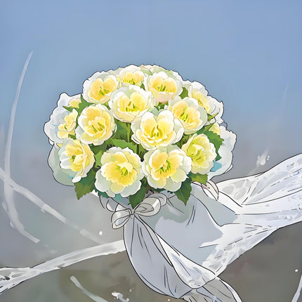Artificial Flower Realistic Cream Athena Rose Bouquet_Wedding Photo Prop_Living Room Decor