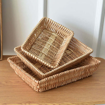 Rattan Storage Basket, Plant materials,Steamed Bun Basket, Fruit Tray, Storage Basket, Decorative Basket, Multipurpose for Clutter/Snacks/Bakery/Home Use