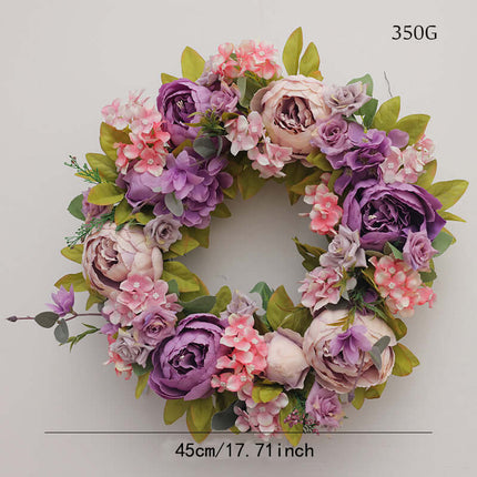 Artificial Peony Flower Wreaths,Silk-like Texture and Plastic, For Decorations,Walls, Hangings, Mother's Day