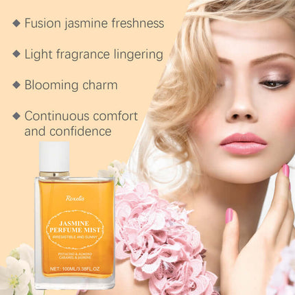 Brazilian Perfume, Light Scent, Fresh Natural Women's Fragrance, Long-Lasting, Jasmine, Woody Floral, Charming Perfume, Suitable for Dating, Daily, Business    Roxelis