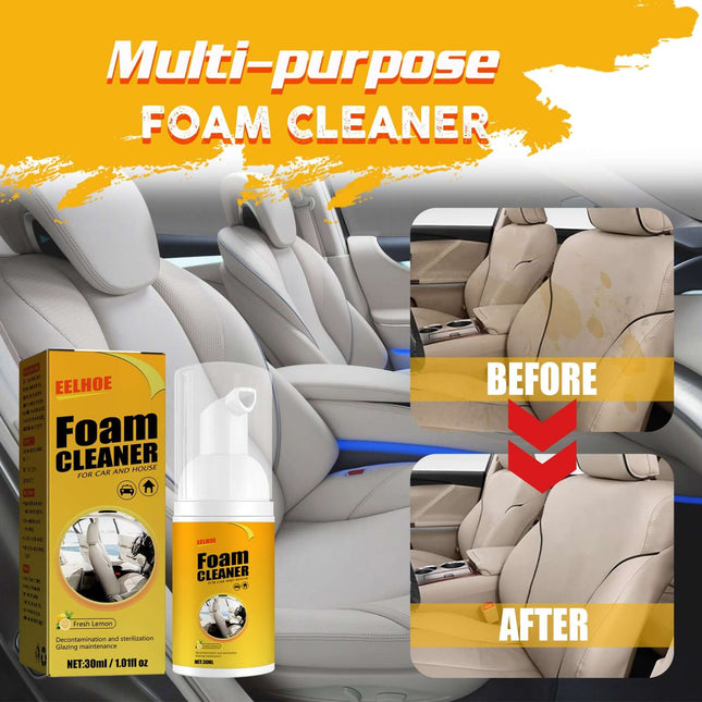 Car interior foam cleaner, seats, leather seats, steering wheels, emulsify grease and dirt in contact effortlessly, dense foam,Gentle and effective concentrated , no hand injury, safe and fast.