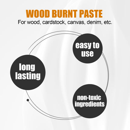 Wood Burning Paste, Wood & Fabric Fire Accelerant, DIY Pyrography, Quick Burning, Easy to Use, Pattern Shaping,  Effect Lasting,for Wooden Coasters, Signs, Decorations, Camping & Outdoor Use   Jue-Fish