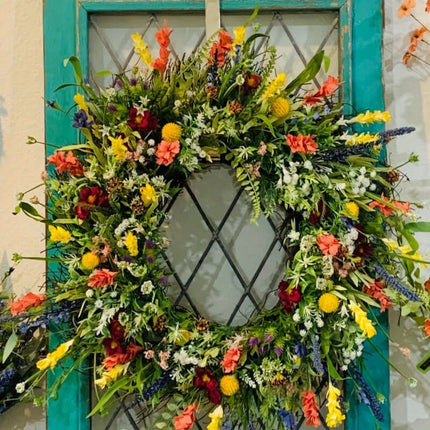 Spring Artificial Wildflower Plastic Wreaths, Door Hangings, Home Decor, Artificial Plants,Artificial Greenery Garland