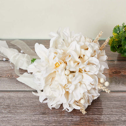 Bridal Bouquet,  Silk-Like Artificial Flowers Look Like Real, Champagne Color with Luxury Feel, Korean Style, Studio Photography Prop