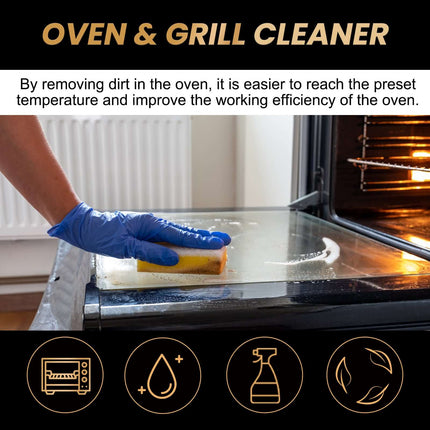Oven and Barbecue grill Foam Cleaner, Special for Oven Grills, Stain and Odor Removal, Grease Remover, Easy to Use, Quick Cleaning, Long Lasting Clean,High-Efficiency Grease Decomposition,Gentle Formula Non-Scratch,Food-Grade Safety