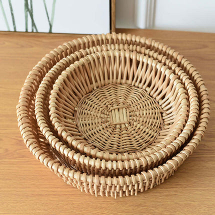 Willow Steamed Bun Basket,  Plant Materials,Rattan Weaved Basket, Storage Organizer Basket, Home Decorative Weaving, Multipurpose Fruit/Snack/Bakery Basket for Various Items