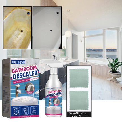 Bathroom Cleaner, Suitable for Shower Room, Glass Water Stains, Stainless Steel, Washbasin, Bathtub, Effective Stain Removal, Deep Penetration, Easy to Use, Time & Effort Saving  Jue-Fish
