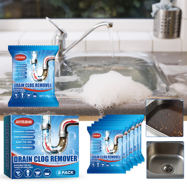 Drain Blockage Removal Powder, Toilet & Kitchen Drain Suitable, Anti-Clogging, Unclogging, Cleaning, Deodorizing Powder, Simple & Quick to Use   Jaysuing