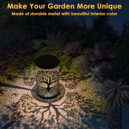 Life Tree Patterned Solar-Powered Garden Lamp,Tree of Life,LED Lantern,Hanging,Waterproof,Suit for Outdoor,Decorative,Projection,Balcony,Living Room,Courtyard,Garden