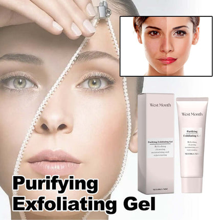 Deep Exfoliating Gel, Gentle Formula, Brighten Complexion, Smooth & Glow Skin,Cleanse Dead Skin & Dirt, Tighten Pores  West Month