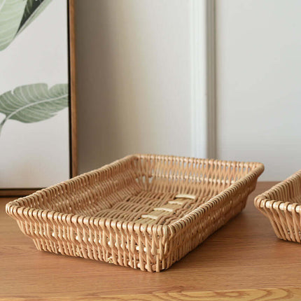 Rattan Storage Basket, Plant materials,Steamed Bun Basket, Fruit Tray, Storage Basket, Decorative Basket, Multipurpose for Clutter/Snacks/Bakery/Home Use