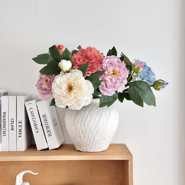 Realistic Artificial Flowers for Decoration,Peony Silk  flower,Flower arrangements,High-Quality Faux Blooms, Heat-Edged Satin Flowers, Home Decor, Photography Props