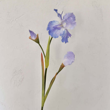 Highly Realistic 3-Head Iris Silk Artificial Flowers for Decoration, Oil Painting StyleArtificial Greenery,Hotel Soft Decoration, Flower Arrangement, Photography Props