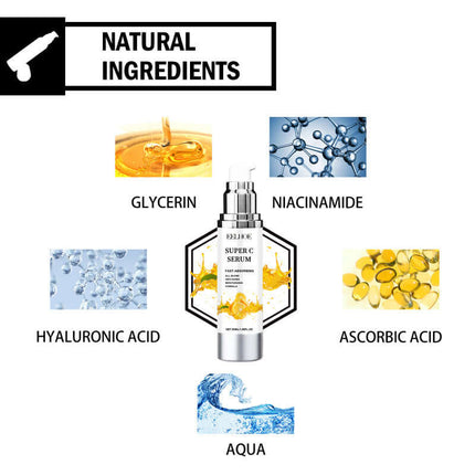 Vitamin C Serum,Brighten Skin Tone, Deep Hydration, Moisturize And Nourish, Soften And Refine, Tighten Skin, Hyaluronic Acid Serum,Help Reduce Wrinkles   EELHOE