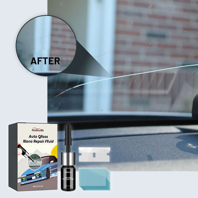 Nano Car Windshield- Repair Liquid, Auto Glass Crack Quick Fix, Adhesive Restoration, Easy to Use, Time-Saving |Solve the difficulty of maintenance Homonth