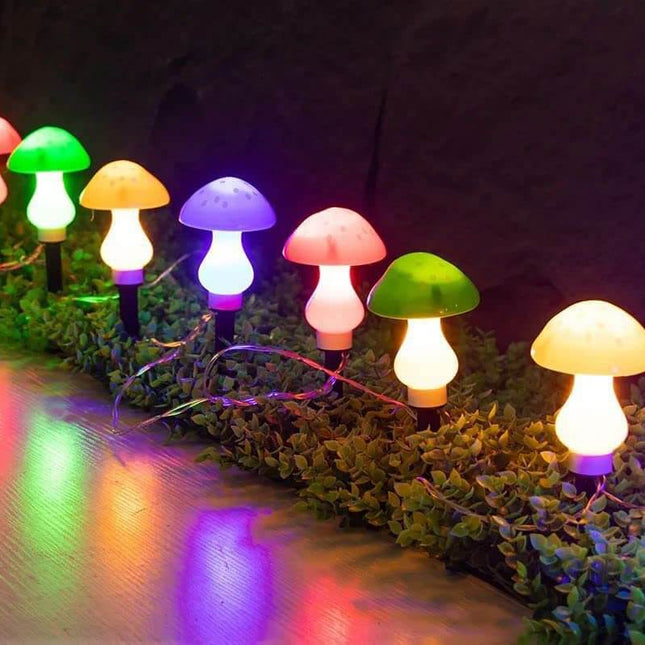 Solar LED mushroom garden lamp, Outdoor Waterproof, Garden Yard Decoration, Ground Stake Lights, Bright Lighting
