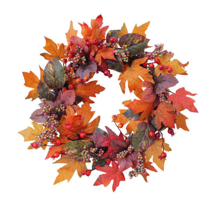Artificial Flower Wreaths, Fall Arrangements,Home Decor, Autumn Thanksgiving Door Decor, Look Like Real Maple Leaves & Berries