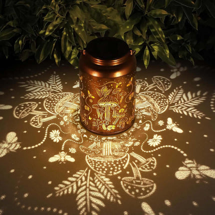 Solar Garden Lamp,Mushroom Pattern,Outdoor,Waterproof,Mushroom Light,Festival Gift,Metal,Hanging,Suit for Courtyard,Lawn,Chandelier