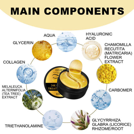 Hyaluronic Acid Eye Mask Patches, Eye Contour Skin Care, Gentle Hydration, Deep Nourishment, Elastic Eye Skin, Soft Lifting Patches, Reduce Wrinkles  EELHOE