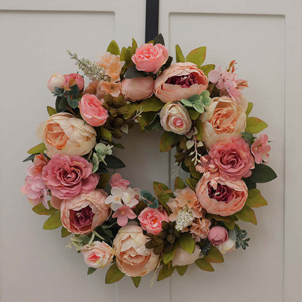 Artificial Peony Flower Wreaths,Silk-like Texture and Plastic, For Decorations,Walls, Hangings, Mother's Day