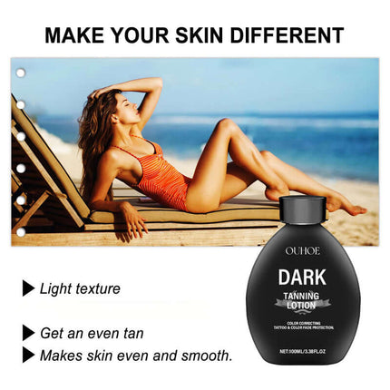 Bronze Skin Tanning Lotion, Summer Outdoor Tanning, Light texture ,Moisturizing, Improves Uneven Skin Tone, Hydrating & Refreshing, Non-Greasy, Long-Lasting, Tanning Care Lotion OUHOE