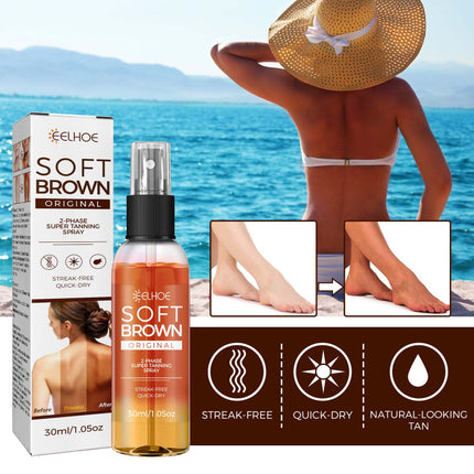 Tanning Spray, Bronzed Wheat Tone, Plant Extracts, Easy to Use, Fast Absorption, Refreshing & Non-Greasy Tannin,Even out Skin Tone, Enhance Tan for Beautiful Skin   EELHOE