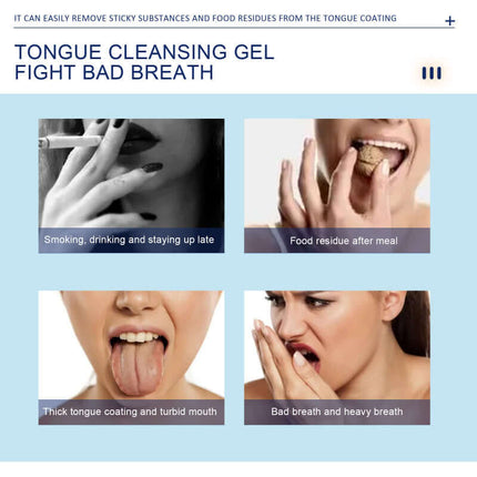 Tongue Cleaner Gel, Tongue Cleaning, Oral Care, Remove Oral Odor, Fresh Breath, Deep and clean,Reduce Bacterial Growth, Gel with Brush  EELHOE