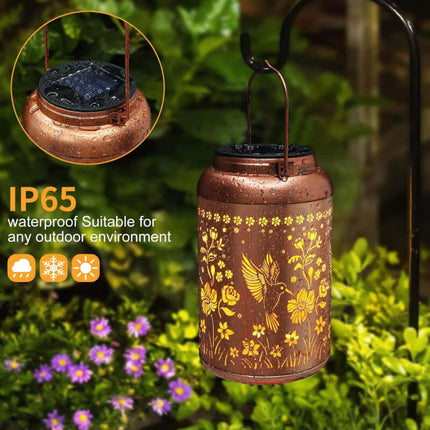 Outdoor Solar Projected Courtyard Light,Solar garden lamp, Hummingbird Pattern, Outdoor Projection, Waterproof Lantern, Chandelier Decoration, Living Room Courtyard Light, Night Light, Gift