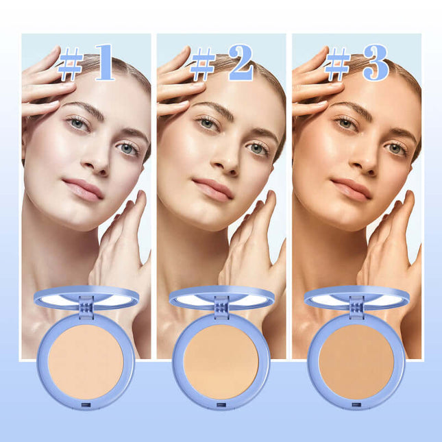Waterproof Setting Powder, lawless Long-lasting,Non-Caking Makeup Fixing Powder, Portable Design,Concealer Powder,Natural Lightweight, Breathable Pressed, Long Wear Oil Control, Sweatproof ,Finish Pressed Powder for All Skin OUHOE