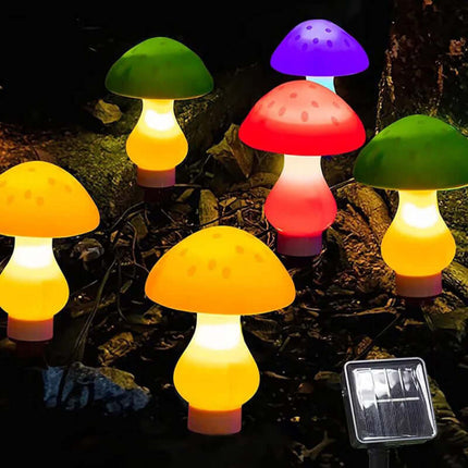 Solar LED mushroom garden lamp, Outdoor Waterproof, Garden Yard Decoration, Ground Stake Lights, Bright Lighting