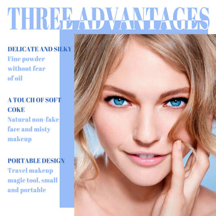 Waterproof Setting Powder, lawless Long-lasting,Non-Caking Makeup Fixing Powder, Portable Design,Concealer Powder,Natural Lightweight, Breathable Pressed, Long Wear Oil Control, Sweatproof ,Finish Pressed Powder for All Skin OUHOE
