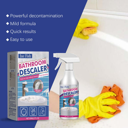Bathroom Cleaner, Powerful Stain Removal, Deep Penetration, Quick Clean,Suitable for Washbasins, Stainless Steel, Shower Rooms, Bathtubs, Glass Water Stains, Easy to Use  Jue-Fish