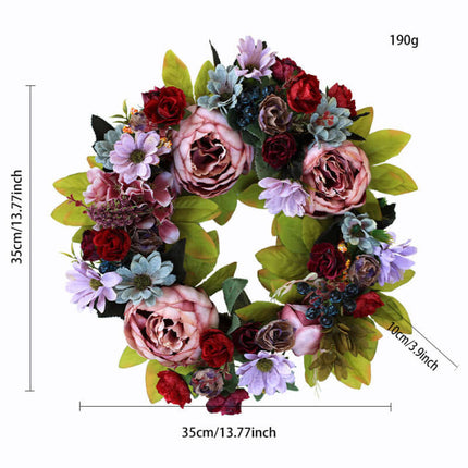Artificial Peony Flower Wreaths,Silk-like Texture and Plastic, For Decorations,Walls, Hangings, Mother's Day
