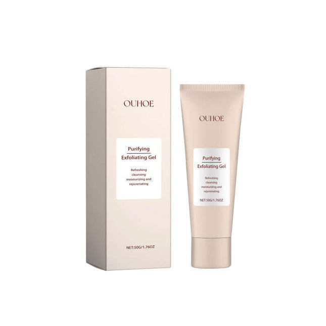 Facial Exfoliating Gel, Deep Skin Cleansing,  Gentle Cleaning, Pore Tightening, Skin Tenderizing, Skin Brightening, Blackhead Reduction, Acne & Impurity Control   OUHOE