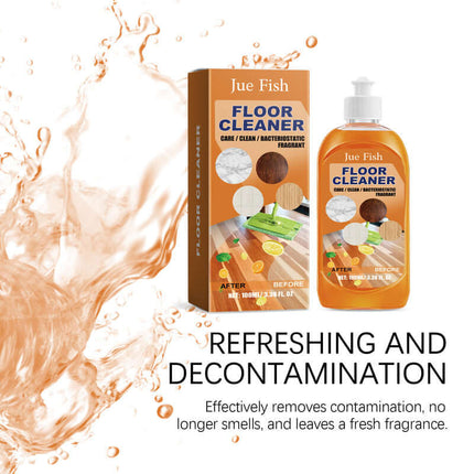 Floor Cleaner, Wood Floor Cleaning, Polish and Brighten, Strong Stain and Scale Removal, Tile Cleaner, Easily Remove Stubborn Stains, Easy to Use  Jue-Fish